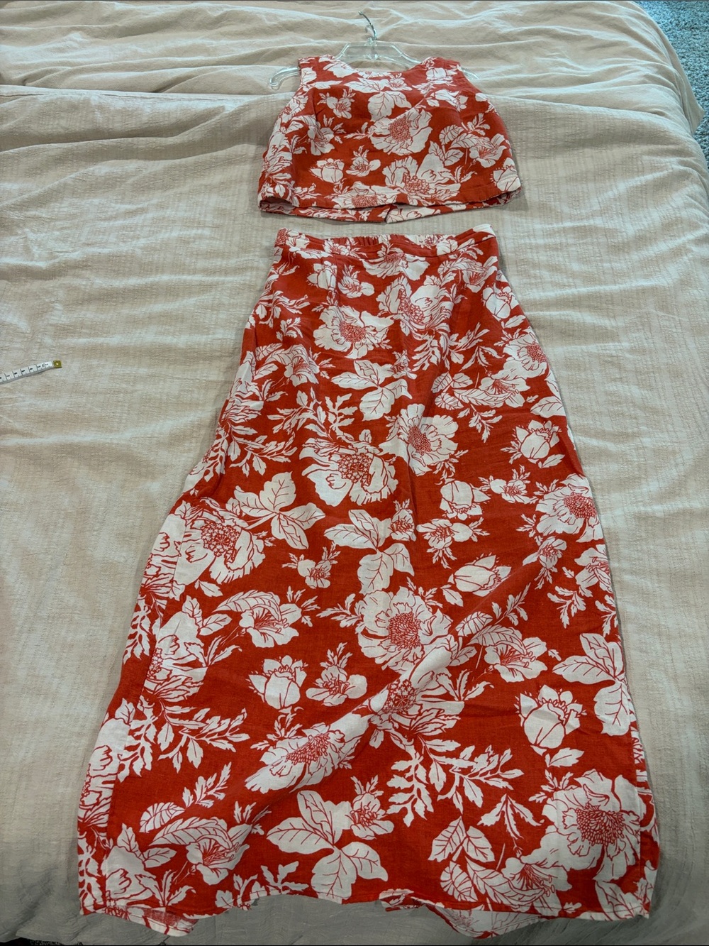Old Navy linen skirt + crop top set